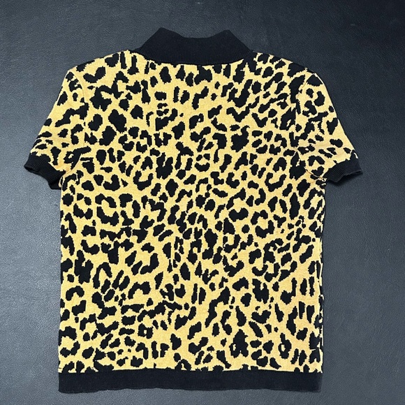 DKNY Jeans Black & Tan Leopard Knit Top - Picture 5 of 7